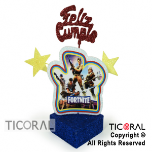 ADORNO CUBITO ECO FELIZ CUMPLE FORTNITE TELGO x 1